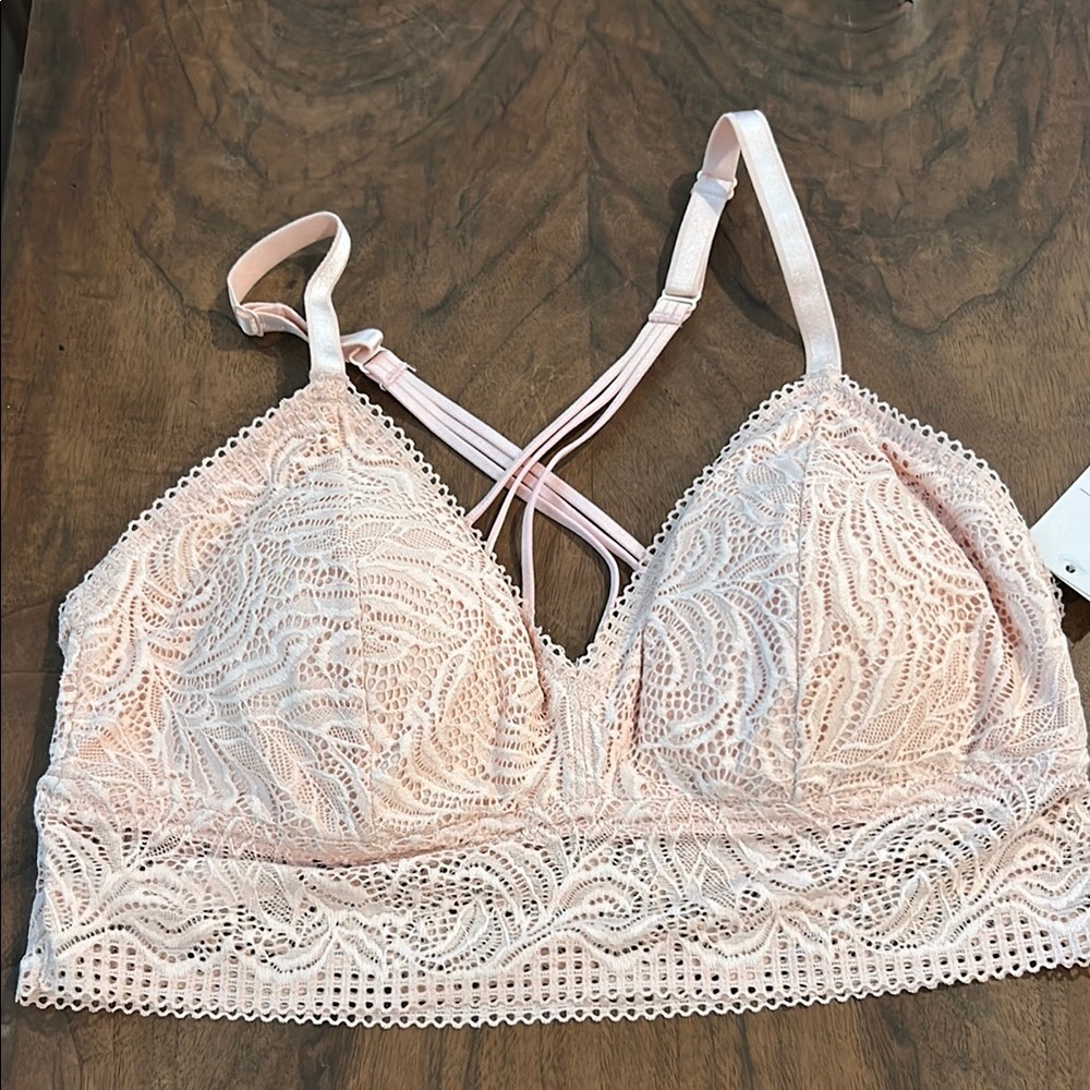 Auden Pink Lace Longline Bralette